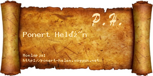 Ponert Helén névjegykártya